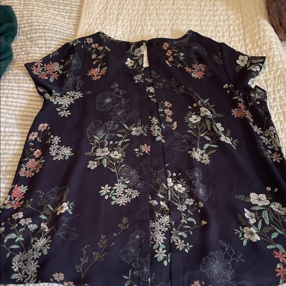 Maurices Navy Floral Blouse - Picture 5 of 5